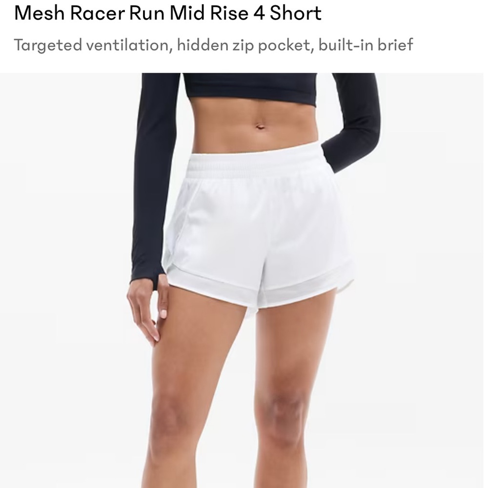 Athleta Mesh Racer Run Mid Rise 4 Short, Size 3X - Picture 2 of 8